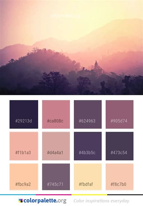 Sky Mountainous Landforms Morning Color Palette