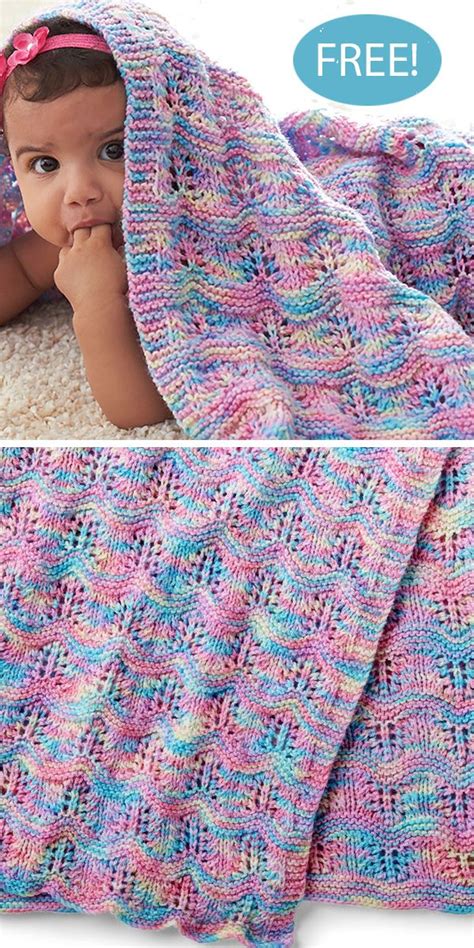 Free Knitting Pattern For Baby Ripple Blanket Easy Knit Baby Blanket