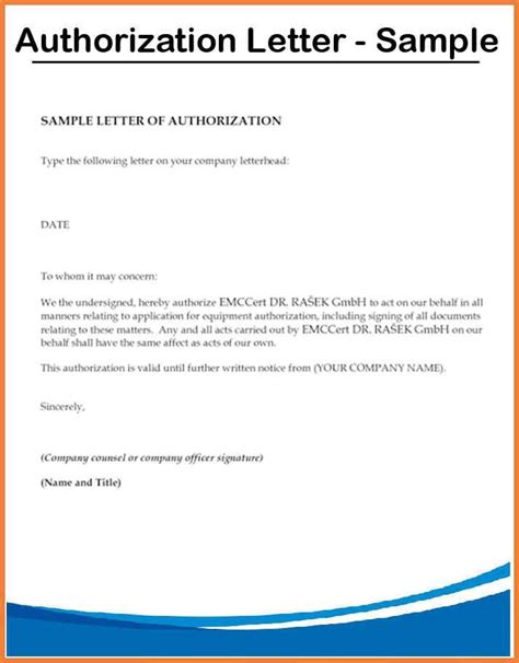Authorization letter to signature documents on my behalf? Authorization Letter