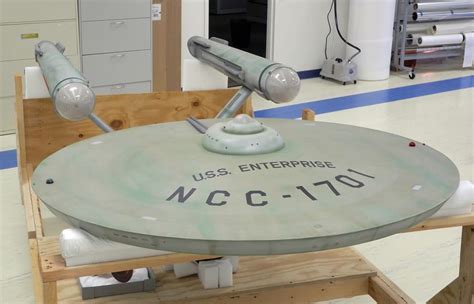 Photo Of Original Star Trek Enterprise Model With The Men Who Built It