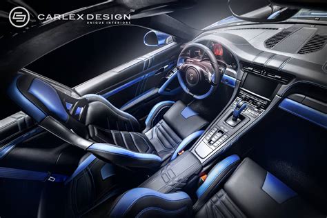 Porsche 911 Gets Electric Blue Interior by Carlex Design - autoevolution