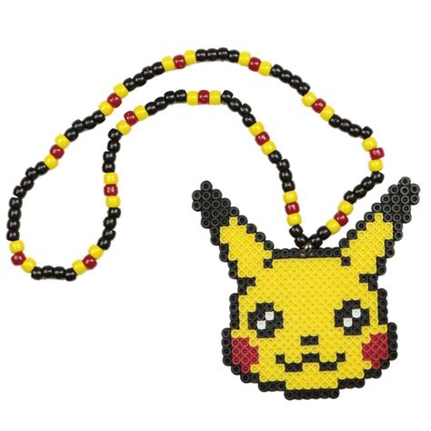 Pokemon Pikachu Kandi Necklace Pokemon Perler Beads Perler Beads