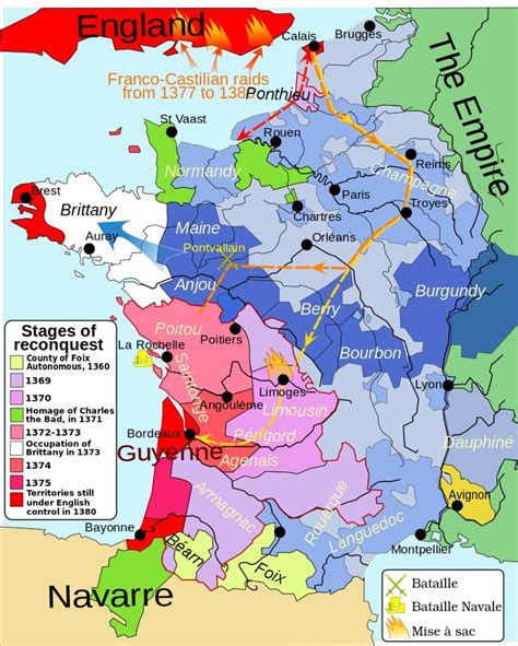 Hundred Years War 136989 Histoire Médiévale Carte De France