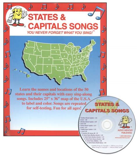 States And Capitals Songs Kit W Cd Audio Memory Publishing