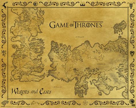 Digital Download Game Of Throneswesteros Map Vintage Paper Style