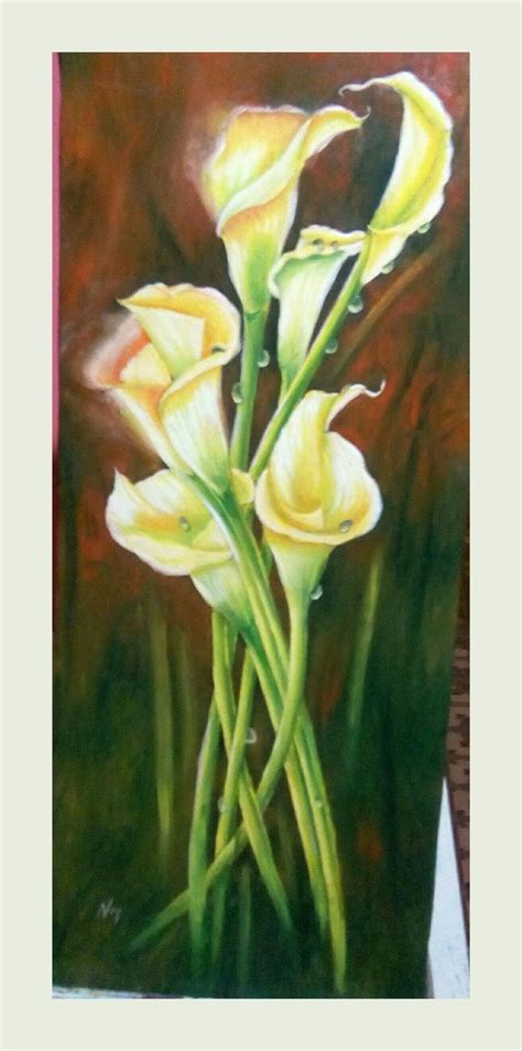 Calla Lilies Oils On Linen By Naz Calla Lily Calla Painting