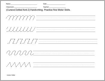Licensed for personal and commercial use. Cursive Dotted Font by Fonts4Teachers Award Winning | TpT