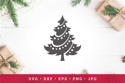 Download Decorated Christmas tree silhouette. Vector illustration ...
