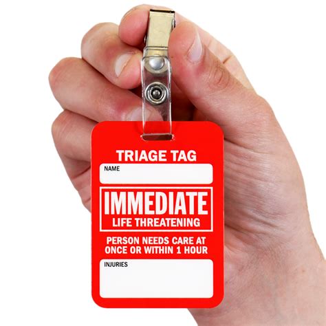 Immediate Life Threatening Triage Tag Plastic Tags Sku Bd 0514