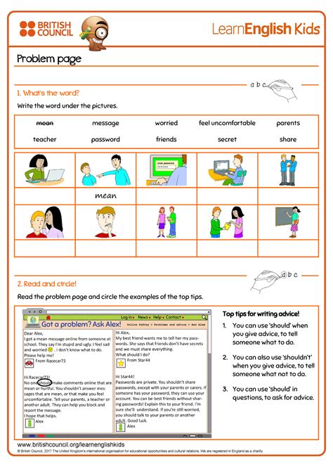 Writing Practice Problem Page Worksheet Britishcouncil