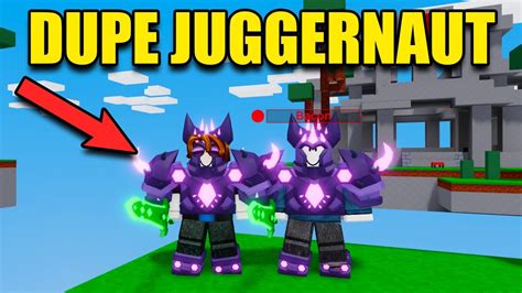 How To Dupe Juggernaut Roblox Bedwars Youtube