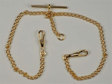 Quality Gold Plated Double Albert Chain Pocketwatch Chain Fob Etsy