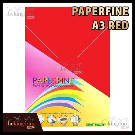 Jual Promo Paperfine Kertas Hvs Warna A3 Red Merah Isi 500 Lembar Di