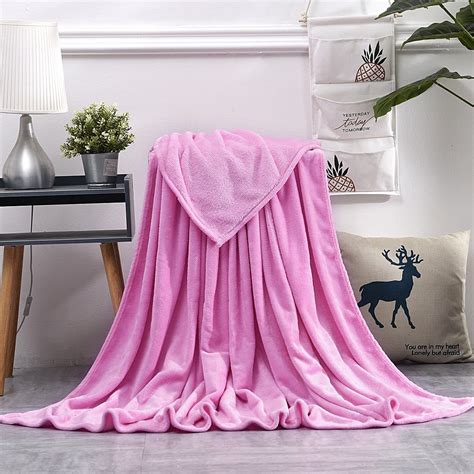 Kihout Clearance Super Soft Warm Solid Warm Micro Plush Fleece Blanket