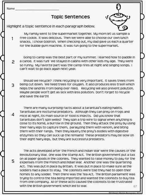 Topic Sentence Worksheet 2nd Grade How To Teach Paragraph Writing