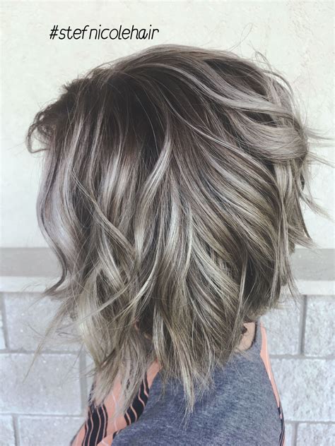 Maybe you would like to learn more about one of these? Silver hair balayage smudge root | Hair styles, Choppy bob ...