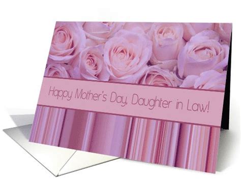 Daughter In Law Happy Mothers Day Pastel Roses And Stripes Card Birthday Card For Aunt Happy