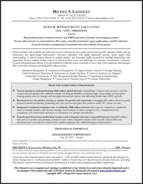 The company assumes no duty to update the information to reflect subsequent developments. CEO Resume Sample - | Resume examples, Resume, Free resume ...