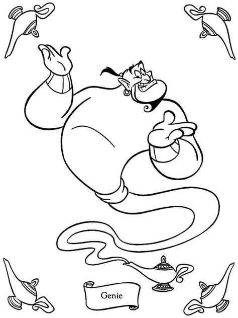 Aladdin Genie Coloring Pages