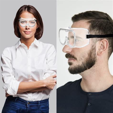 Clear Protective Safety Goggles Over Glasses Lens Lab Work Eye