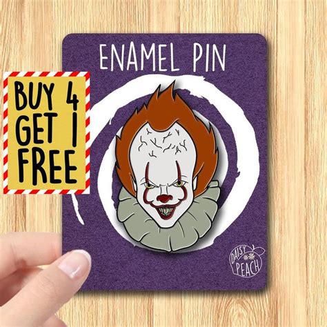Clown Pennywise Enamel Pin Horror Enamel Pins Pin Pins Lapel Etsy