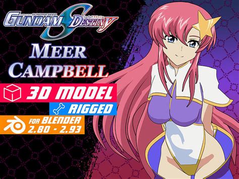 3d Model Meer Campbell Gundam Seed Destiny Anime Blender Vr Ar
