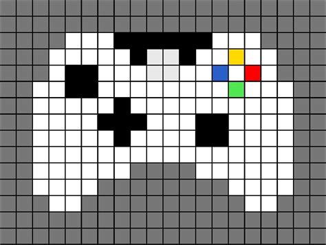 Xbox One Controller White Pixel Art Simple Cross Stitch Pixel Art