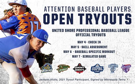 2022 Player Tryout United Shore Professional Baseball League