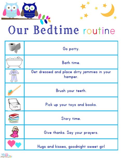 8 Best Images Of Printable Bedtime Routine Checklist Free Printable