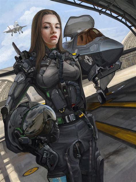 Pilot By Lizhaoyun On Deviantart Sci Fi Girl Pilots Art Warrior Woman
