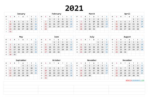 2021 Free Yearly Calendar Template Word 6 Templates