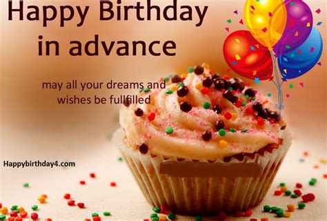 Happy Birthday In Advance Early Birthday Wishes Birthday Wishes For