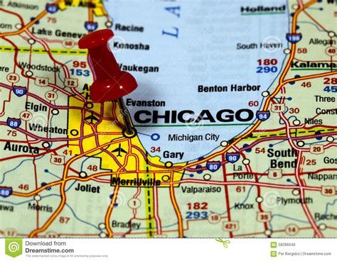Navigate chicago map, chicago country map, satellite images of chicago, chicago largest cities, towns maps, political map of chicago, driving directions, physical, atlas and traffic maps. Chicago Stock Photo - Image: 58286049