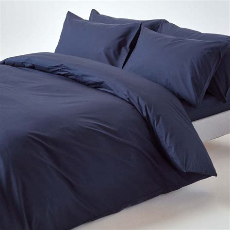 Navy Blue Egyptian Cotton Single Duvet Cover With One Pillowcase 200