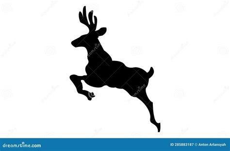 Illustration Vector Graphic Of Jumping Deer Silhouettes On Isolated