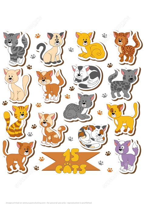 Printable Cats Stickers | Free Printable Papercraft Templates