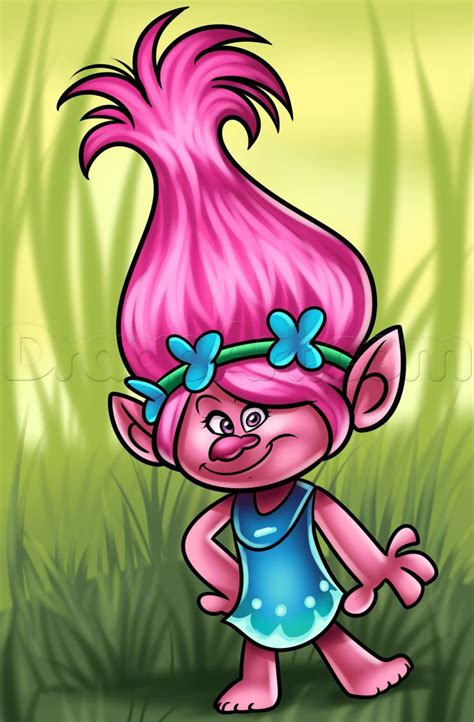 Draw Poppy From Trolls Poppy Coloring Page Poppy Drawing Poppy Painting