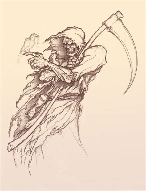 Grim Reaper Art Drawing Drawing Skill