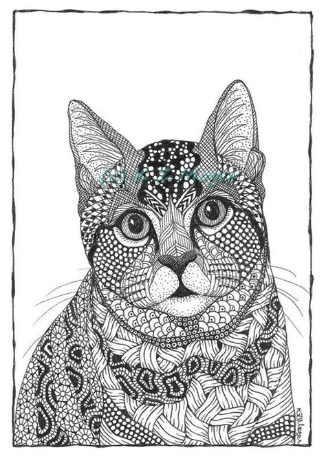 Chat Lâcher Prise Zentangle Drawings Cat Zentangle Drawings