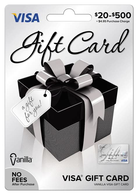 Visa gift cards are the most versatile gift cards. Let your Card do the shopping with the Vanilla Visa Gift Card. Add any amount from $20 up to ...