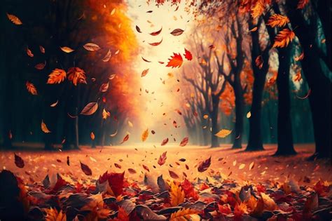 Premium Photo Beautiful Autumn Landscape With Colorful Foliage