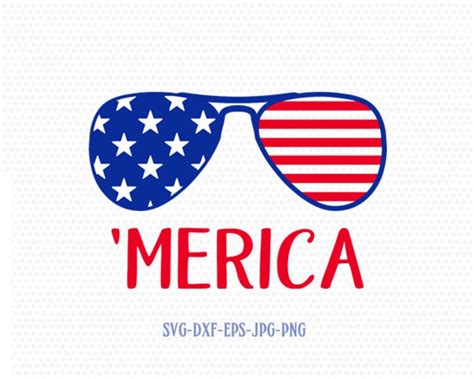 Merica Sunglasses Svg Fourth Of July Svg 4th Of July Etsy