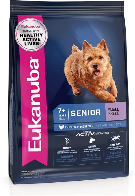 Designed to maintain a sustainable body weight. EUKANUBA Small Breed Senior Dry Dog Food, 5-lb bag - Chewy.com