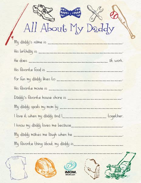 Free All About My Daddy Printable 247 Moms