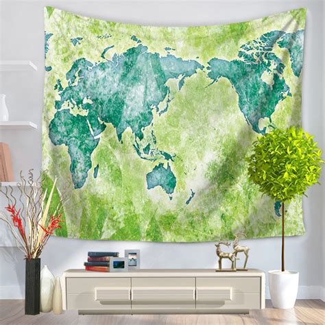 Buy Polyester Wall Hanging World Map Tapestry Colorful