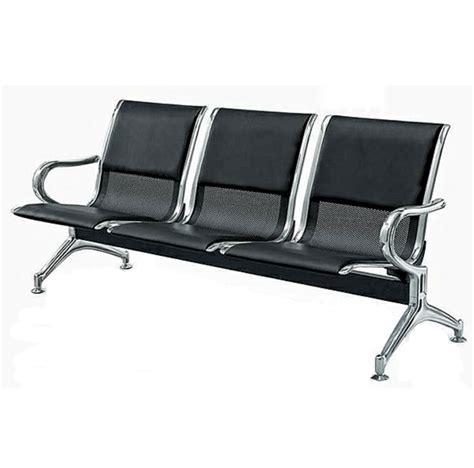 3 Seater Leather Padded Reception Airport Waiting Office Chair