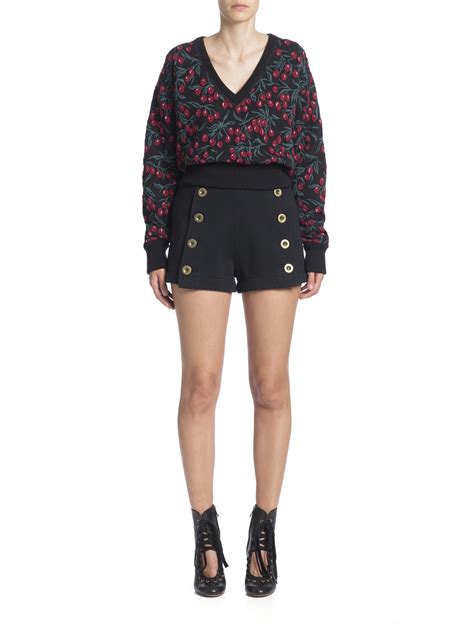 Lyst Chloé Cherry Printed Sweater In Black