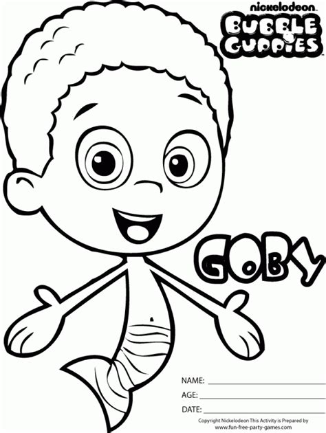 Bubble Guppies Gil Coloring Pages Coloring Pages