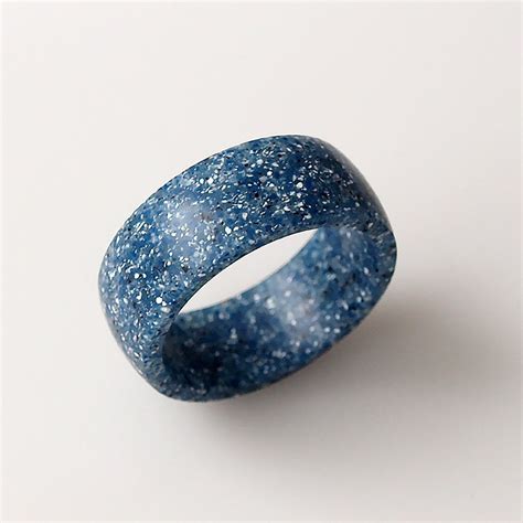 Blue Ring Corian Ring Blue Stone Ring Wedding Ring Band