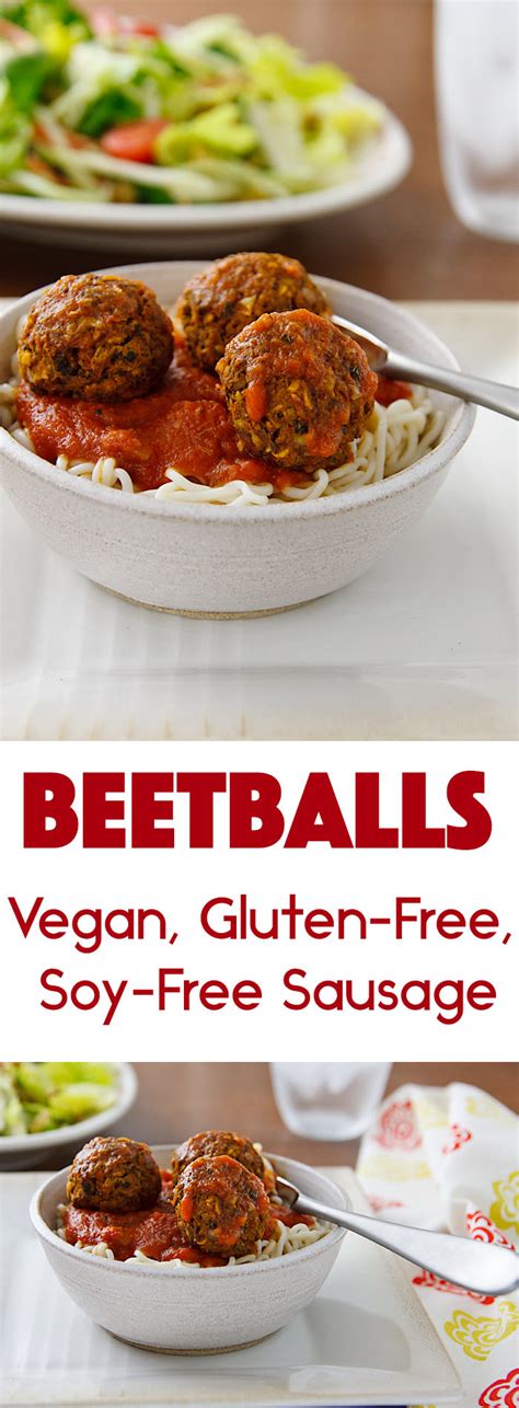 To cook the meatballs, heat the oil in a frying pan and fry in batches for 5 minutes until golden. Beetballs: A Vegan, Gluten-Free, Soy-Free Sausage Recipe